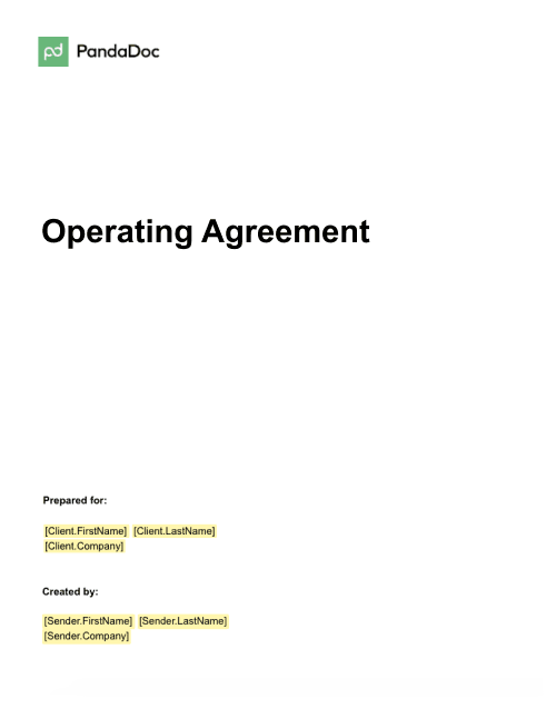 Opperating Agreement Example Operating Agreement Templates, Free llc Document Samples - PandaDoc
