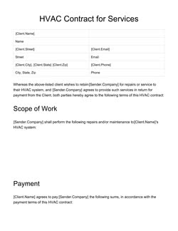 Hvac Service Contract Template from www.pandadoc.com