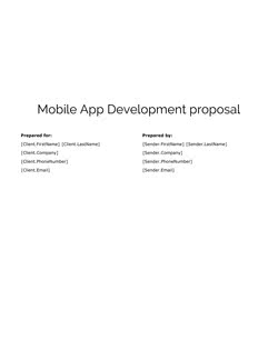 Development Project Proposal Template