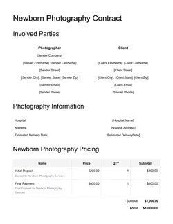 Portrait Photography Contract Template from www.pandadoc.com