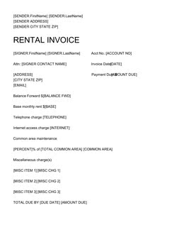 Monthly Rent Invoice Template from www.pandadoc.com