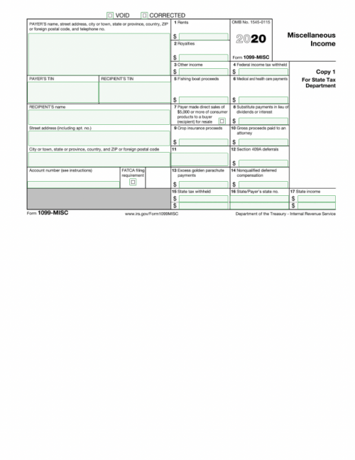 1099 tax form template