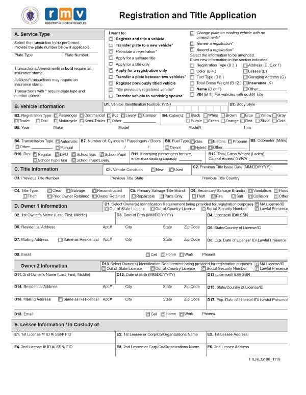 Registration and title application Massachusetts PandaDoc