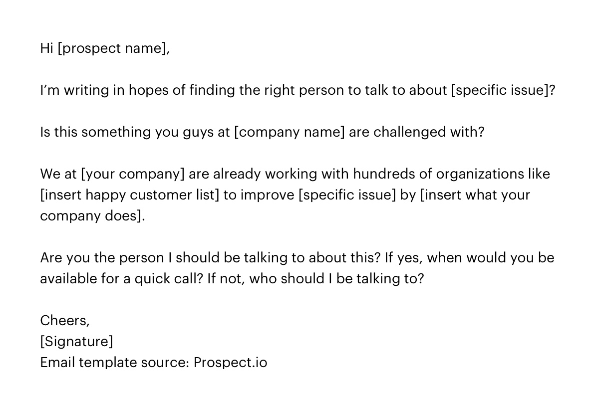 Reverse Prospecting Email Template