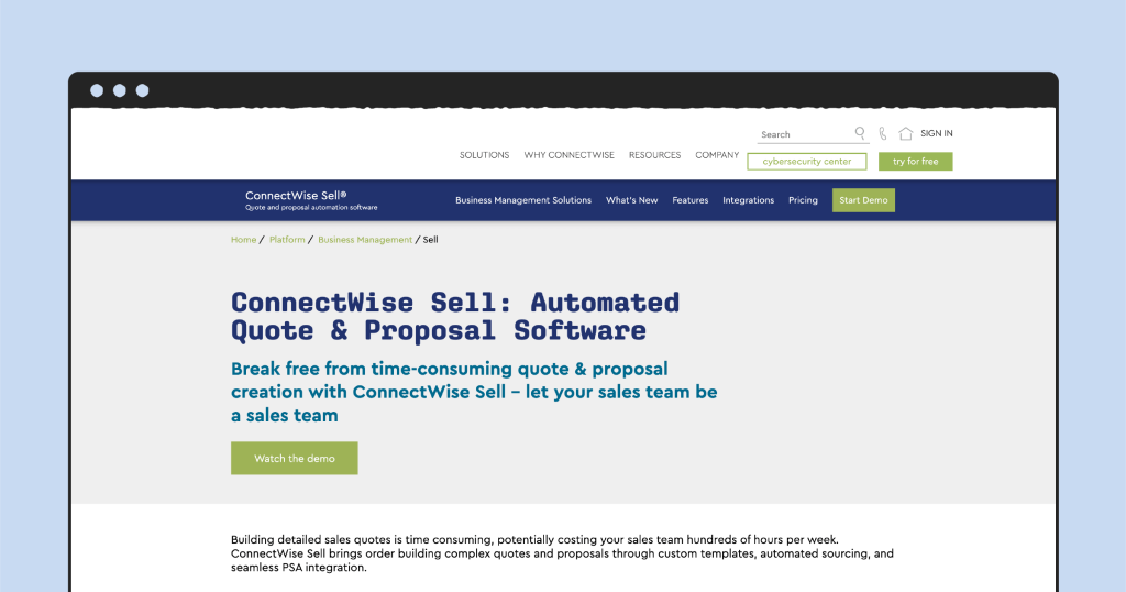 Qwilr_alternatives_ConnectWise-Sell 
