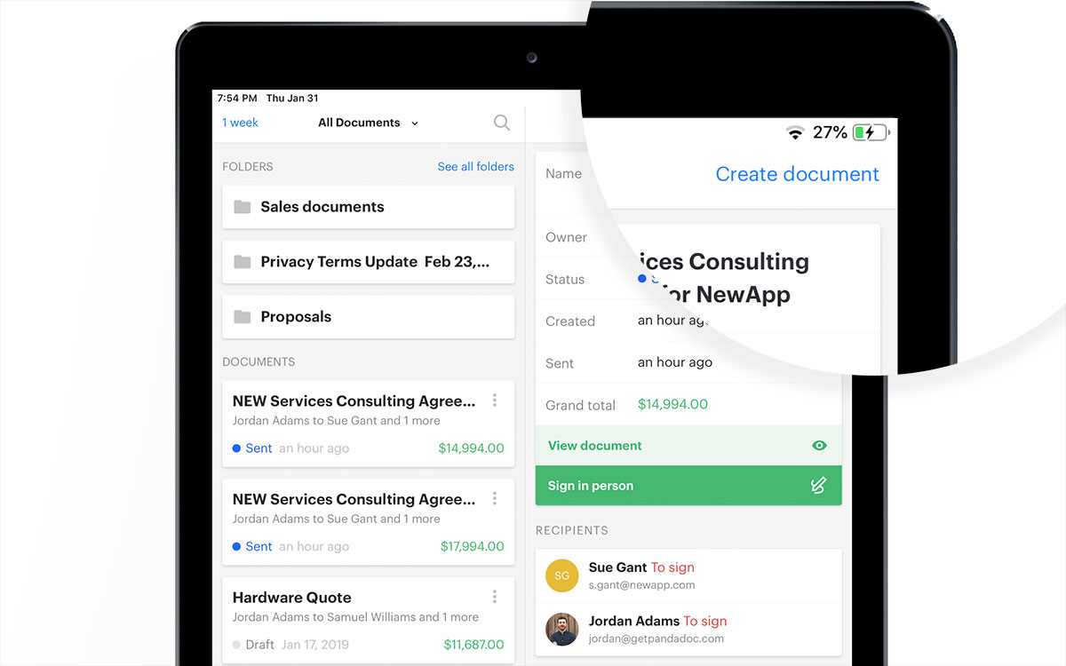 Create and esign docs on the go with PamdaDoc mobile application