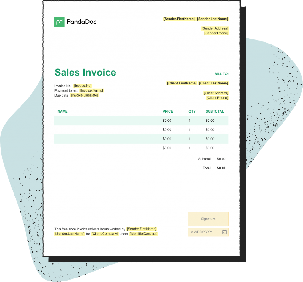 sales invoice template