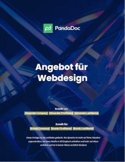 Angebot für Webdesign